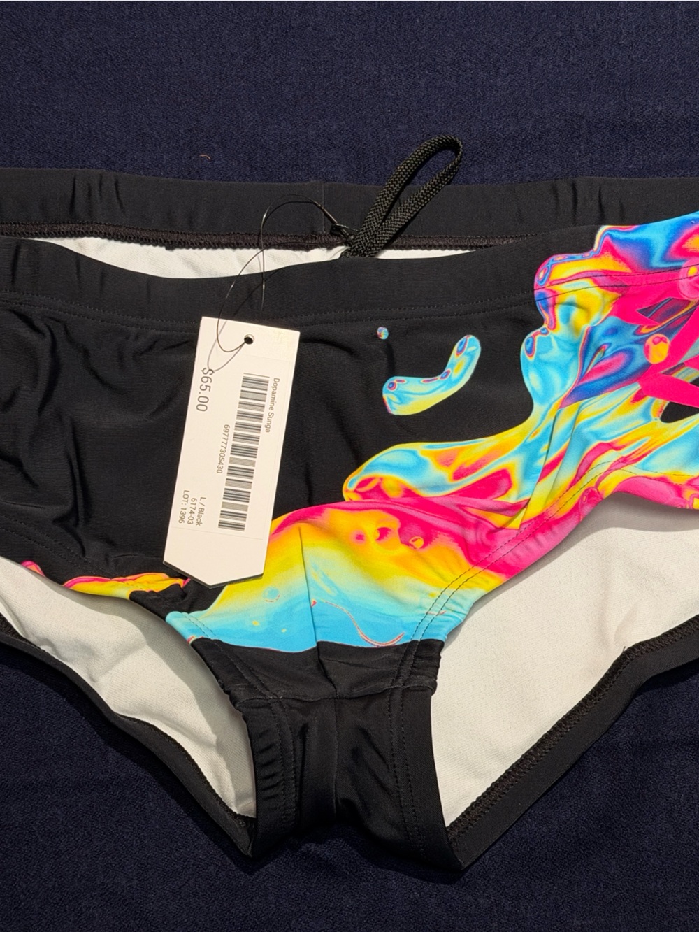 Nasty Pig Dopamine Sunga Black Multi Large NWT Swimwear